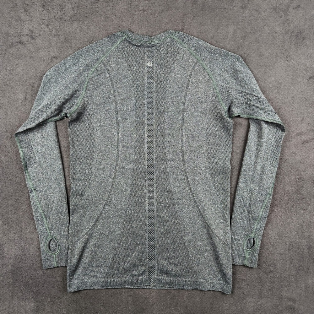 Lululemon Swiftly Tech Shirt Womens 10 Slate Gray Heather Long Sleeve Thumbholes - Picture 3 of 7